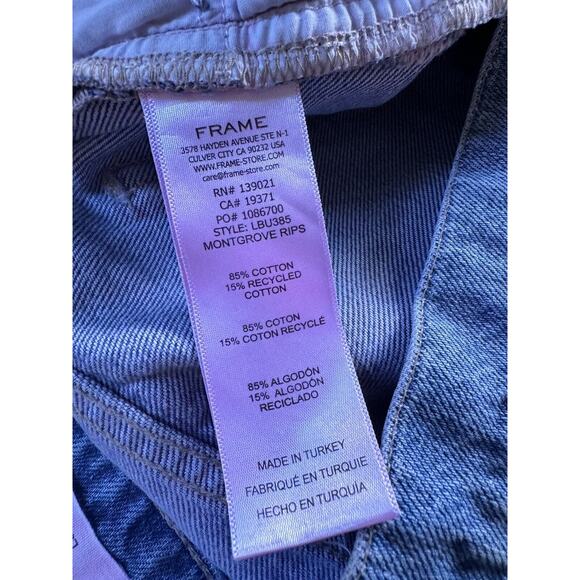 Frame Le Beau Size 28 Ankle Straight Leg Boyfriend Jeans in Cleo Rips Denim - Picture 7 of 7